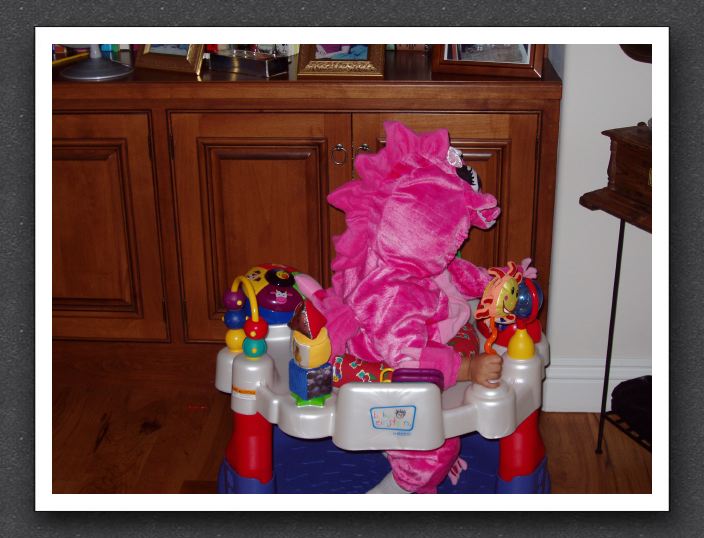 Kayla test-drives Joey's activity seat